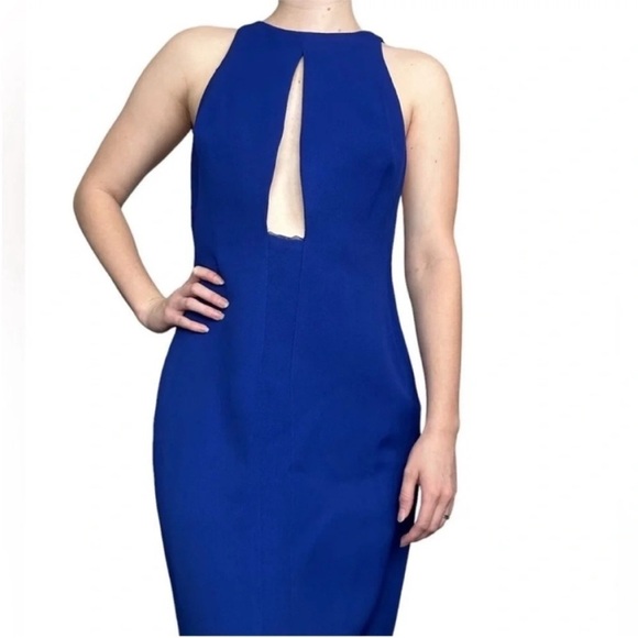 Galvan London Blue Formal Cutout Gown - Picture 2 of 14
